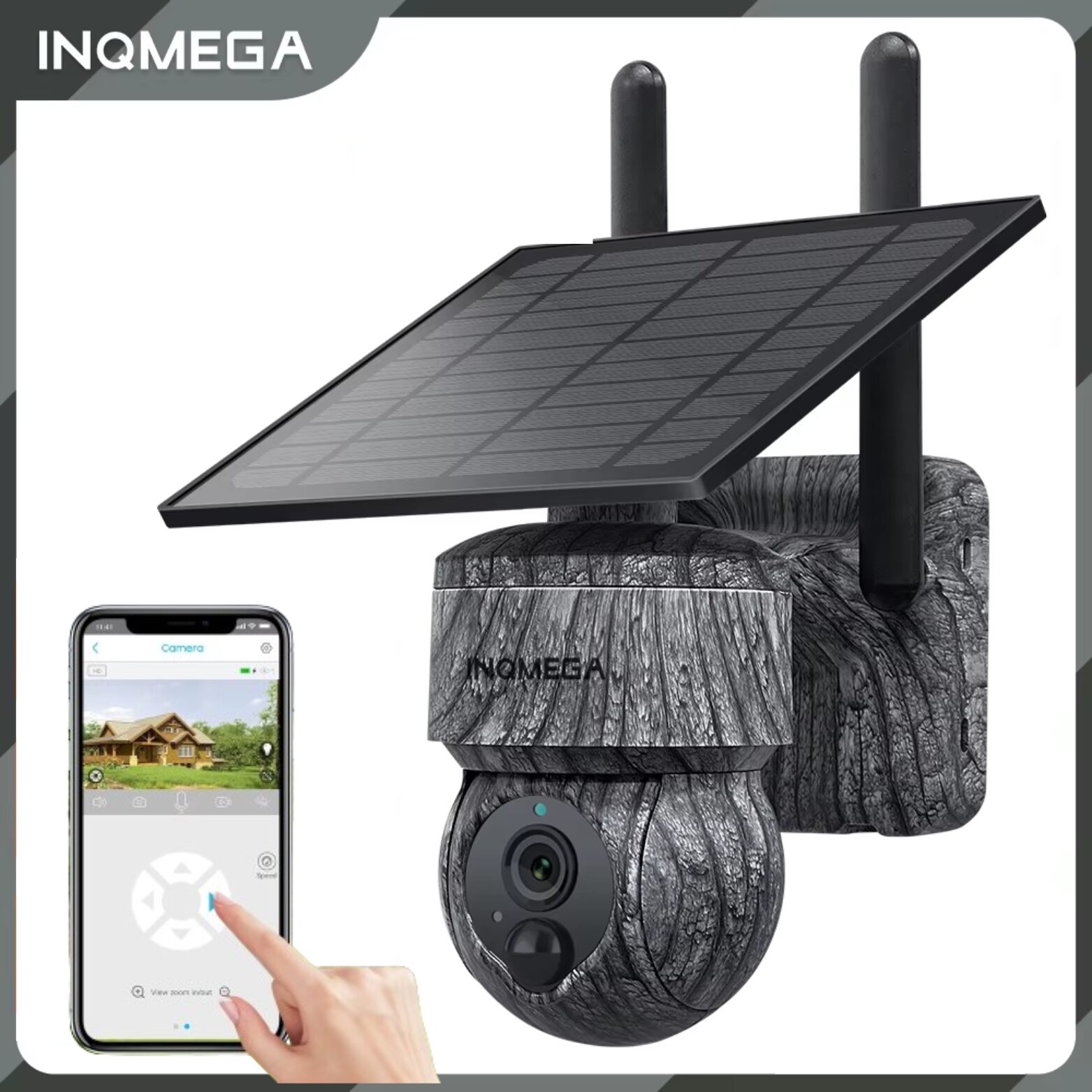 | SécuMax Caméra de Surveillance Extérieure INQMEGA 4MP Sans-Fil Wi-Fi/4G Solaire PTZ Camouflage – Image 2