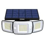Spot D'Éclairage Extérieur Triple INTELAMP LED Solaire avec Détection de Mouvement