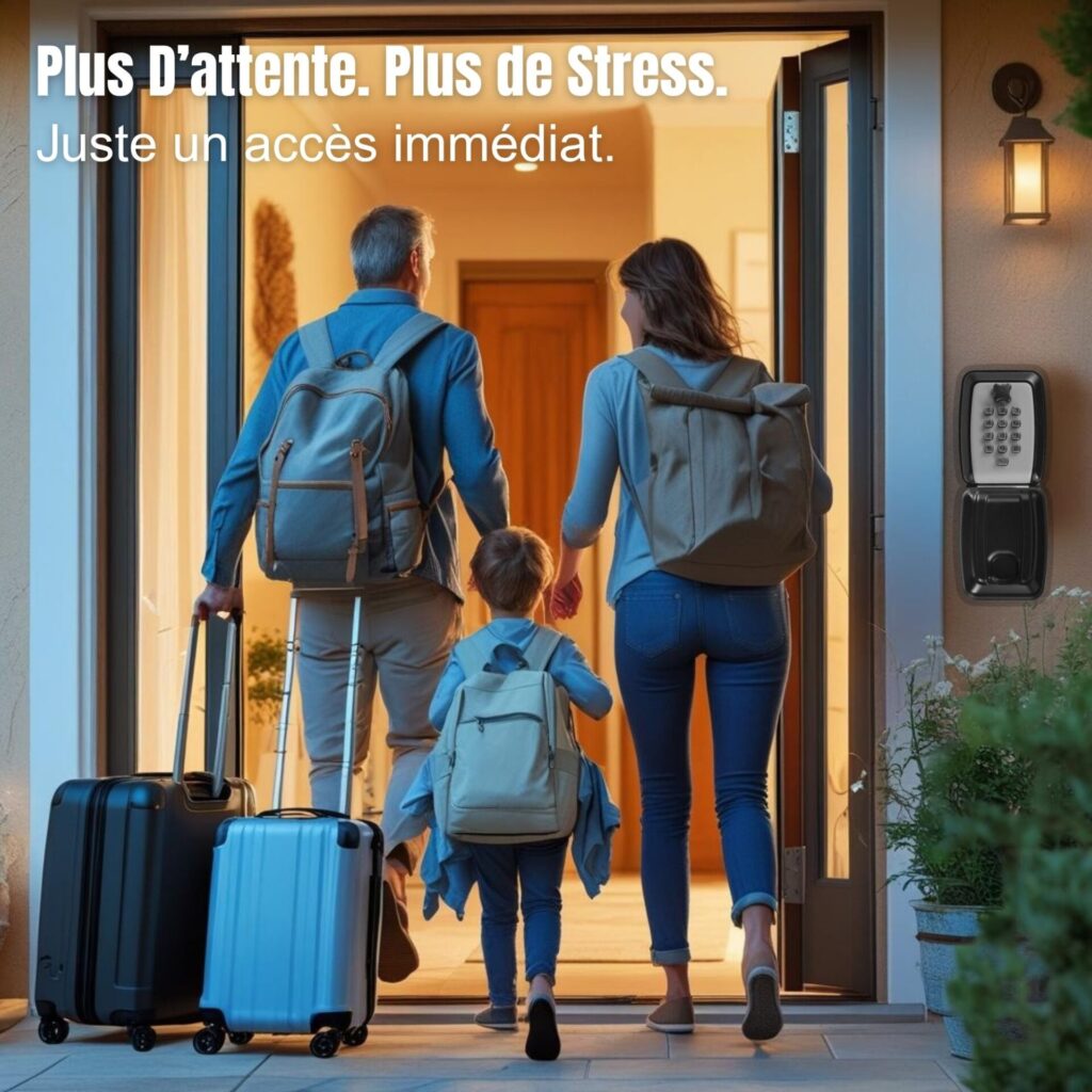 Boîte à clés SECUMAX pour un accès immédiat, idéale pour familles, locations et arrivées sans stress.