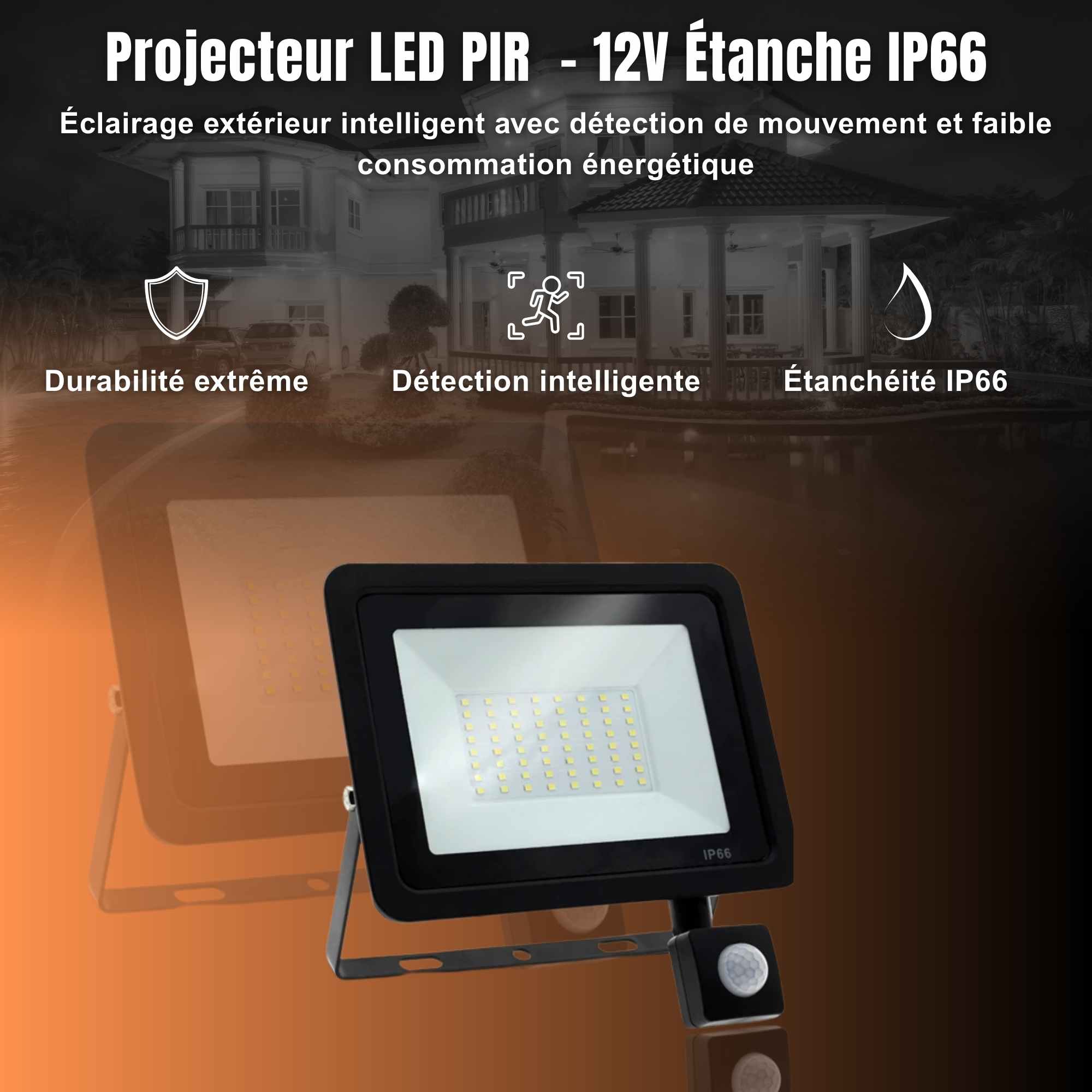| SécuMax Spot D'Éclairage Extérieur SECUMAX LED avec Détection de Mouvement – Image 2