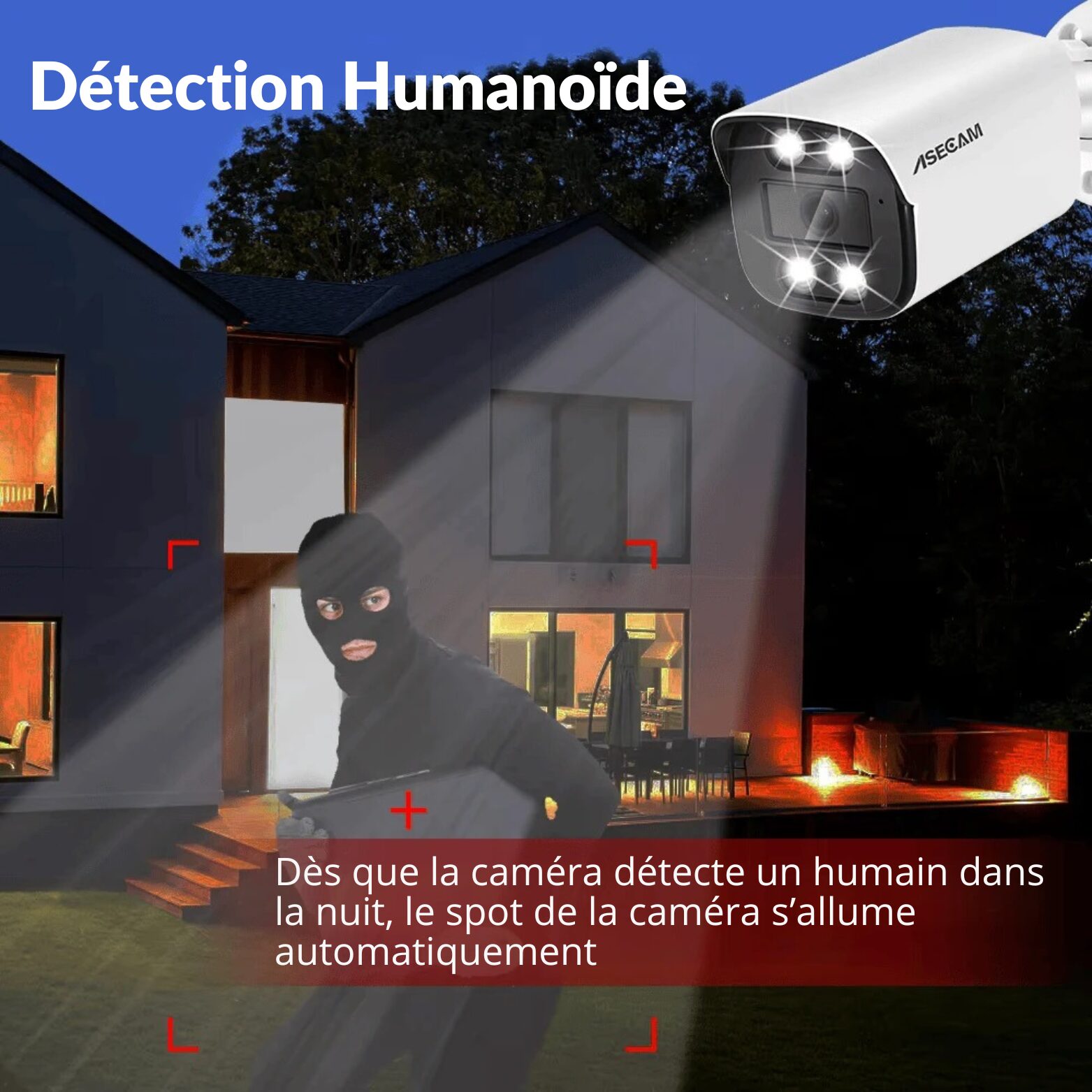 | SécuMax Caméra de Surveillance Extérieure ASECAM Ethernet 4K 8MP Noir – Image 2