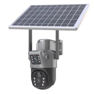Caméra de Surveillance Extérieure SECUMAX Double Vision 4K 8MP Sans-Fil Wi-Fi Solaire PTZ