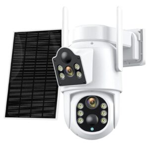 Caméra de Surveillance Extérieure SECUMAX Double Vision 4MP Sans-Fil Wi-Fi Solaire PTZ