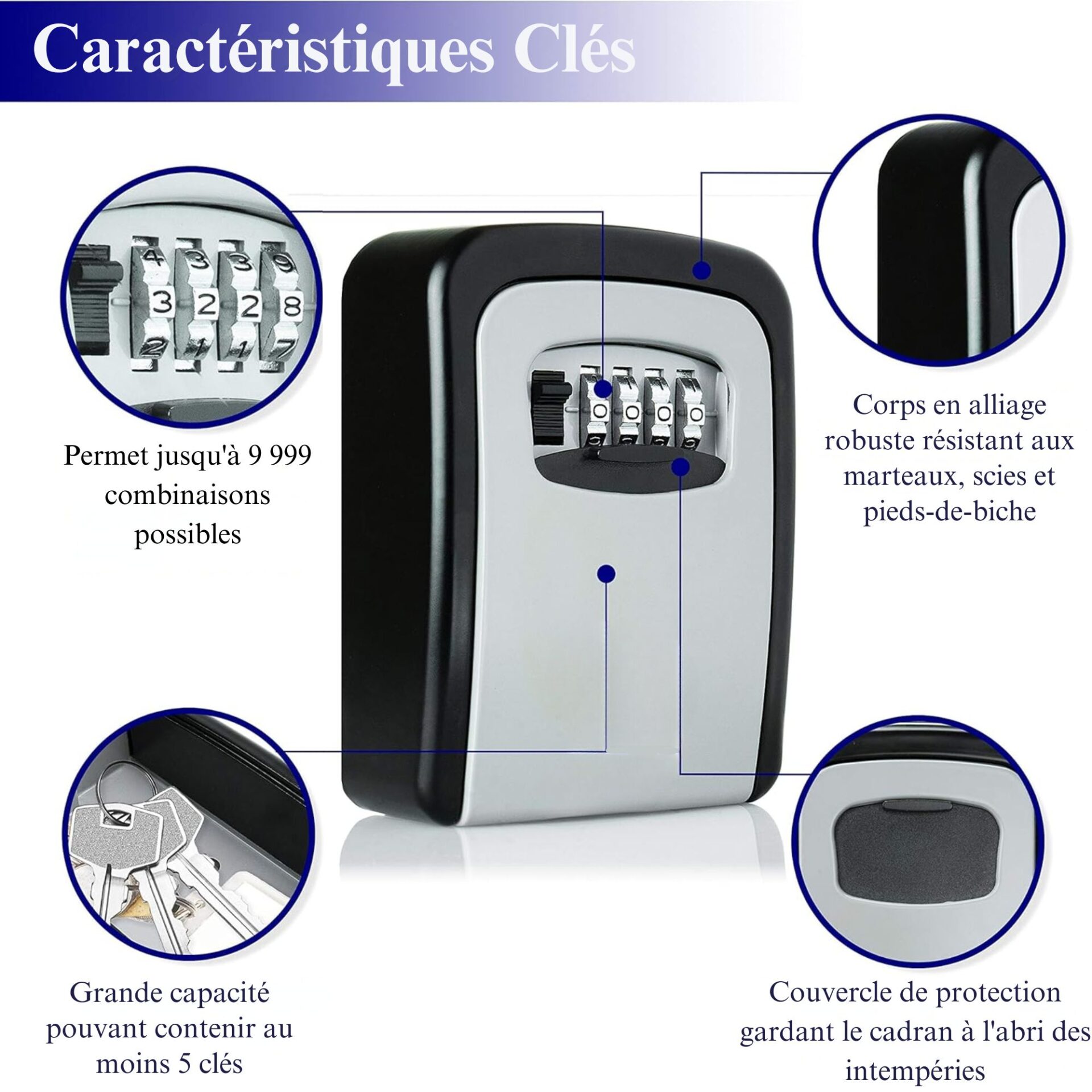 | SécuMax KeySafe – Boîte à Clés Murale avec Code 4 Chiffres – Image 7