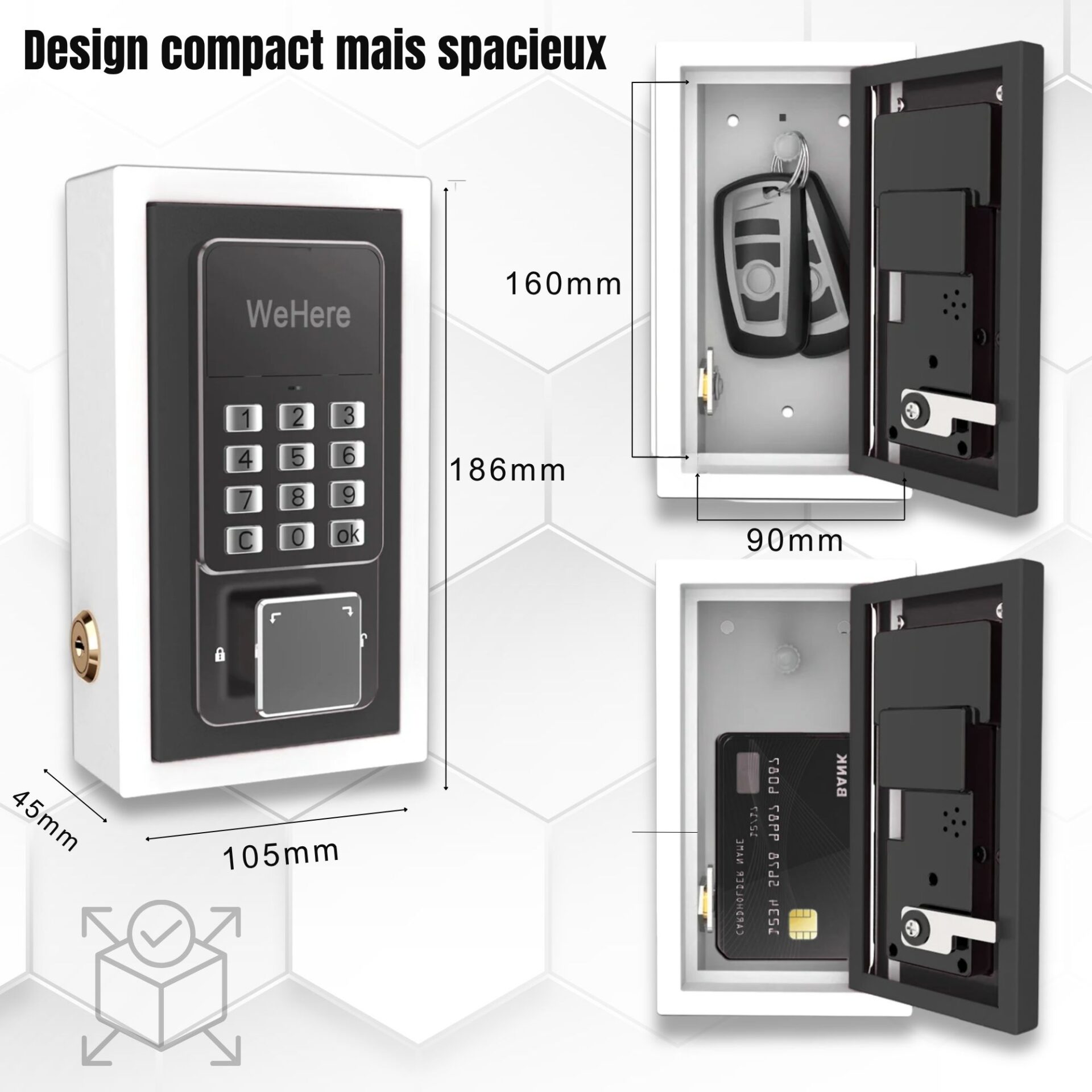 | SécuMax Boîte à clés compacte avec intérieur spacieux