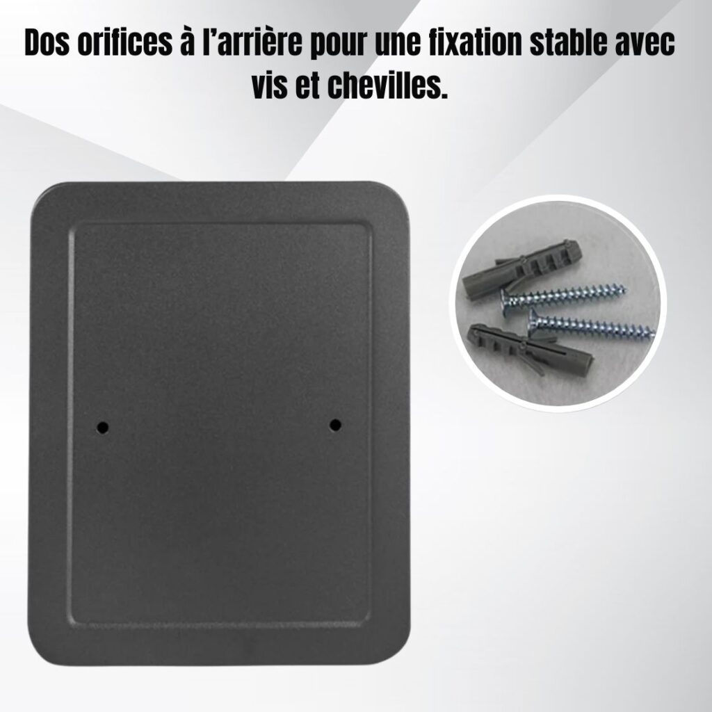 Arrière de boîte à clés avec trous de fixation