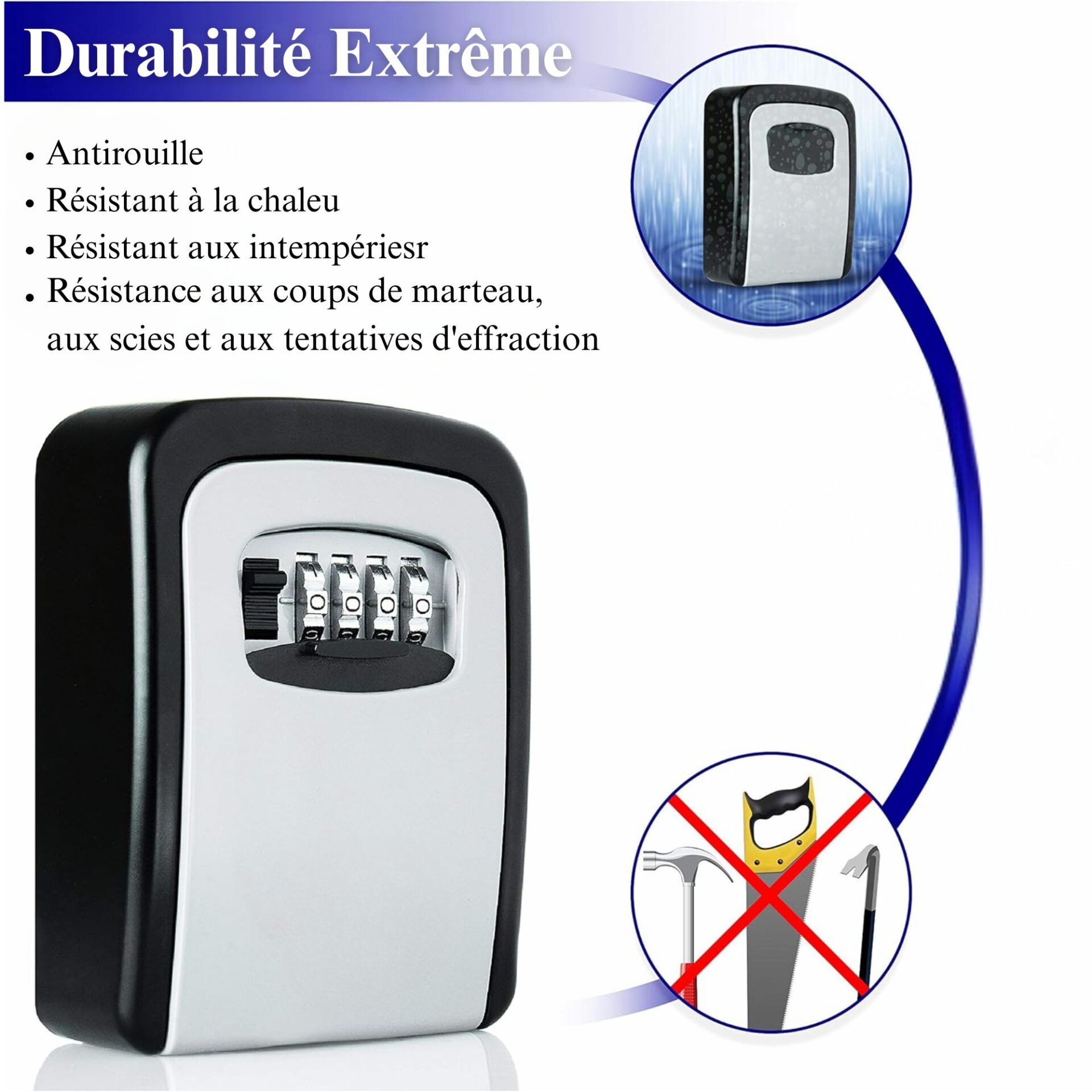| SécuMax KeySafe – Boîte à Clés Murale avec Code 4 Chiffres – Image 4