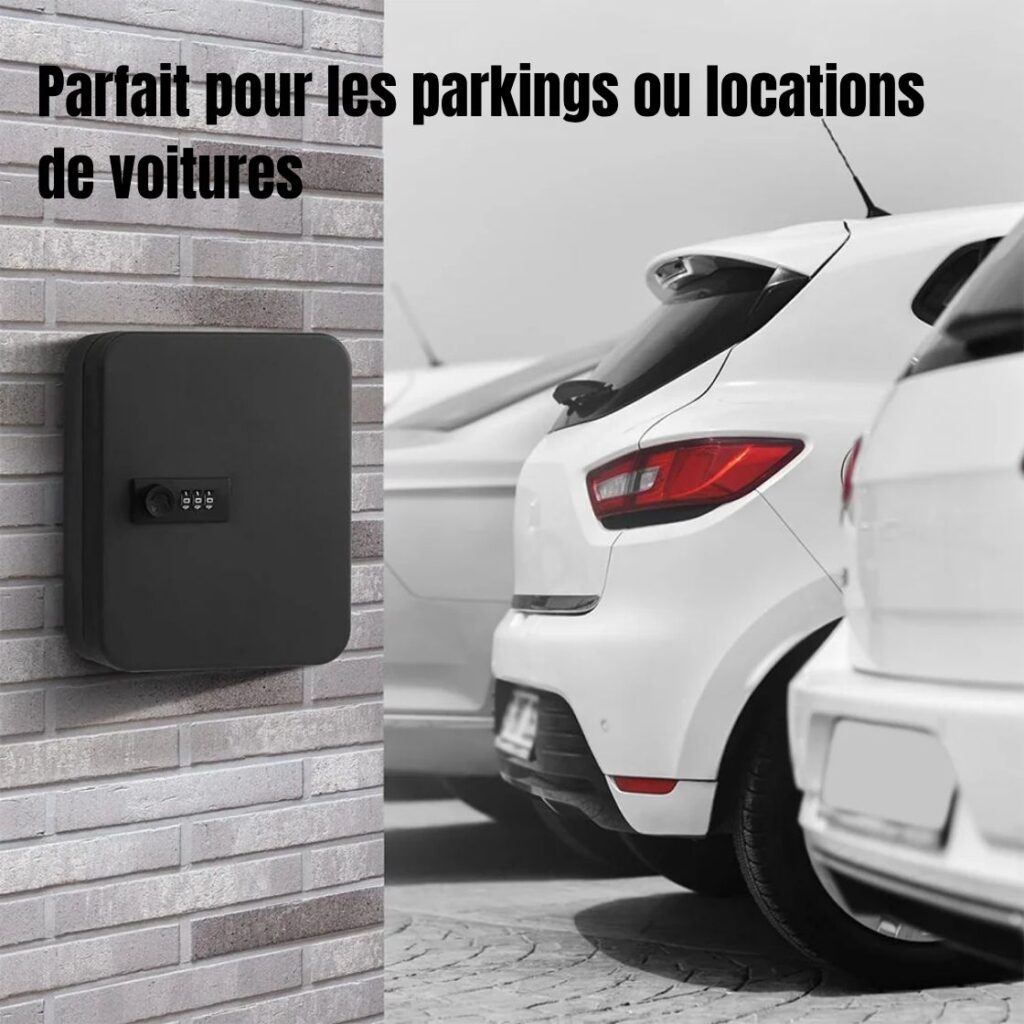 Boîte à clés murale utilisée dans un parking de location