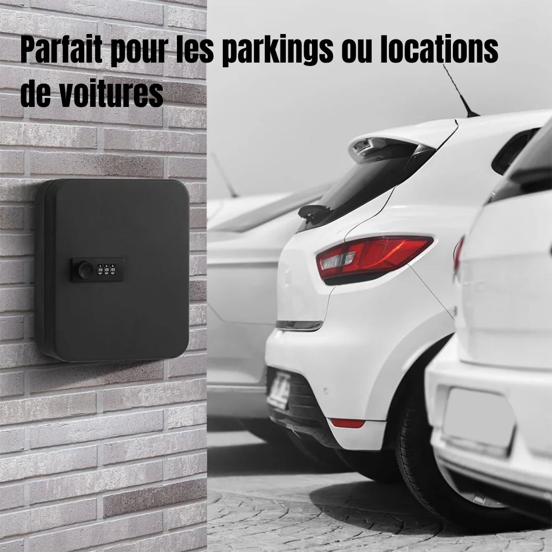 | SécuMax Boîte à clés murale utilisée dans un parking de location