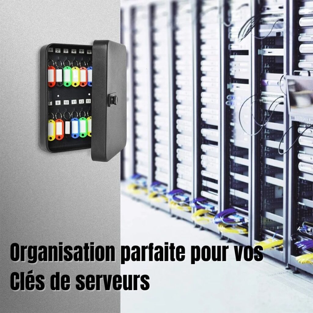 Boîte à clés pour serveurs avec étiquettes colorées