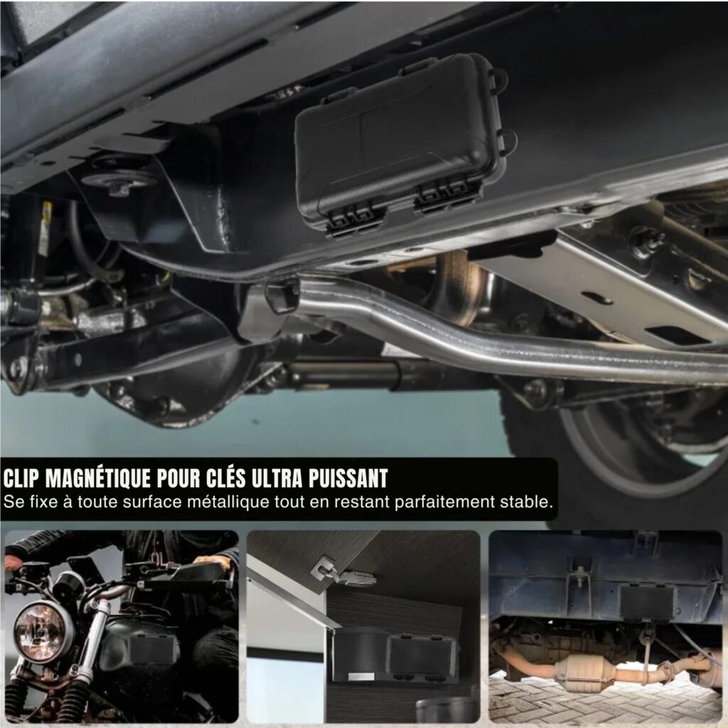 Boîte magnétique pour clés à fixer sur moto, meuble ou voiture