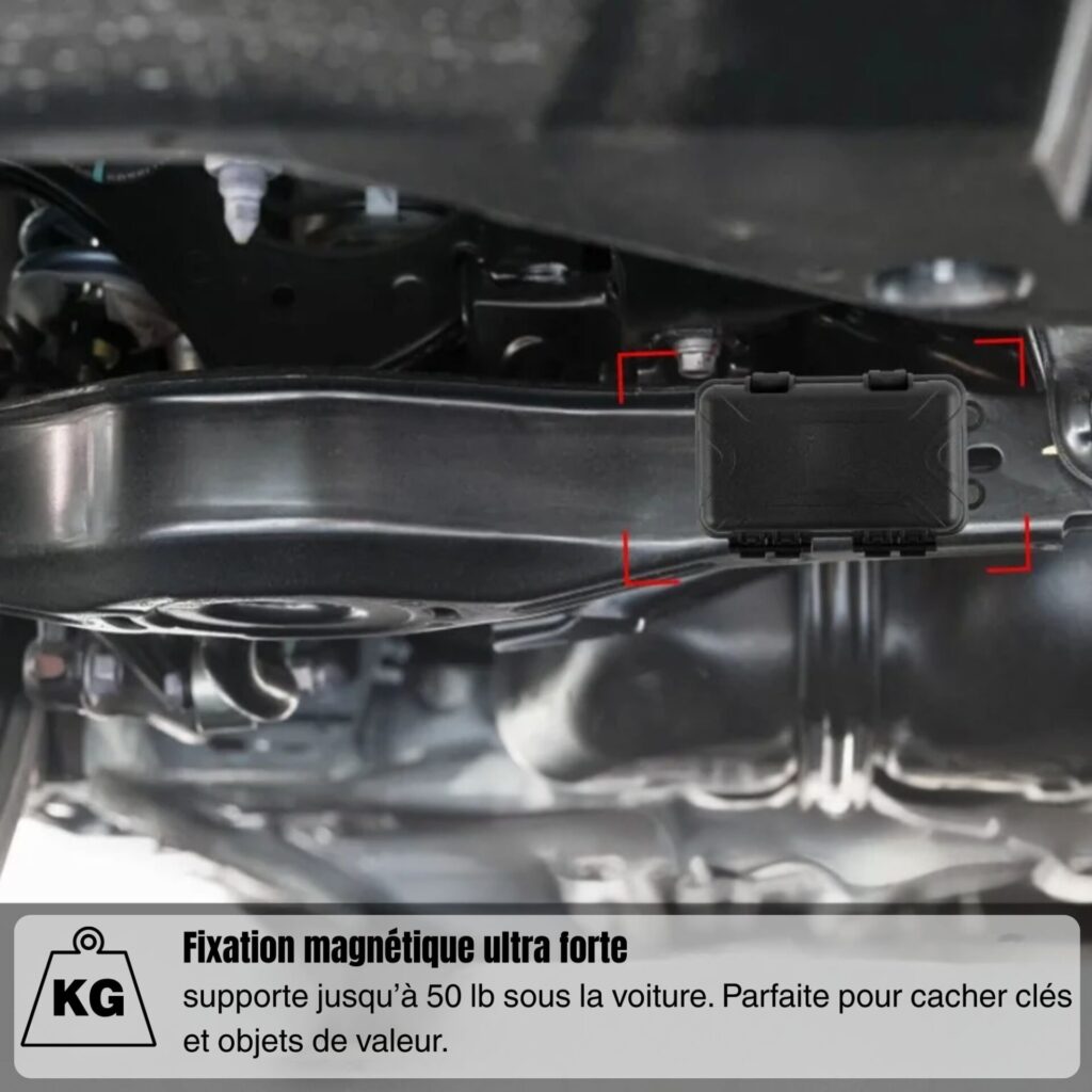 Boîte magnétique résistante 50lb pour cacher les clés sous la voiture