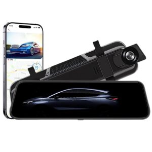 Caméra Voiture — Dash Cam Rétroviseur 10" 4K avec GPS
