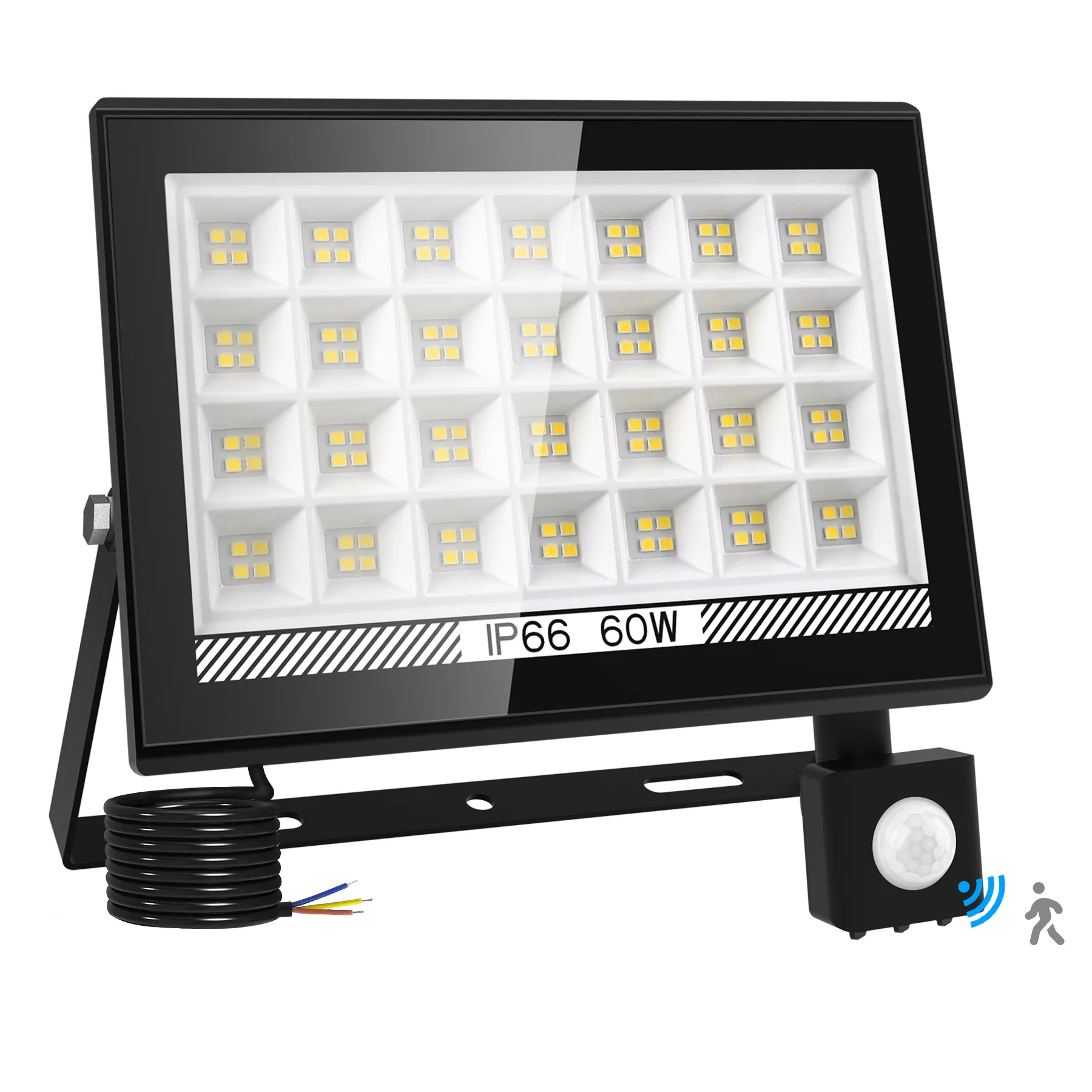 | SécuMax Projecteur LED — Floodlight Extérieur 30W/60W/100W IP66 avec Détecteur PIR