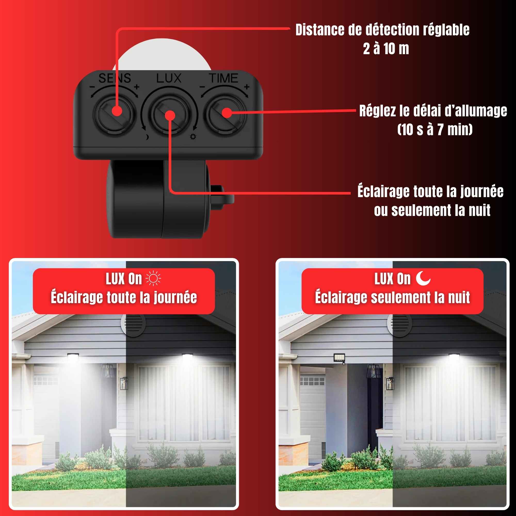 | SécuMax Projecteur LED — Floodlight Extérieur 30W/60W/100W IP66 avec Détecteur PIR – Image 5
