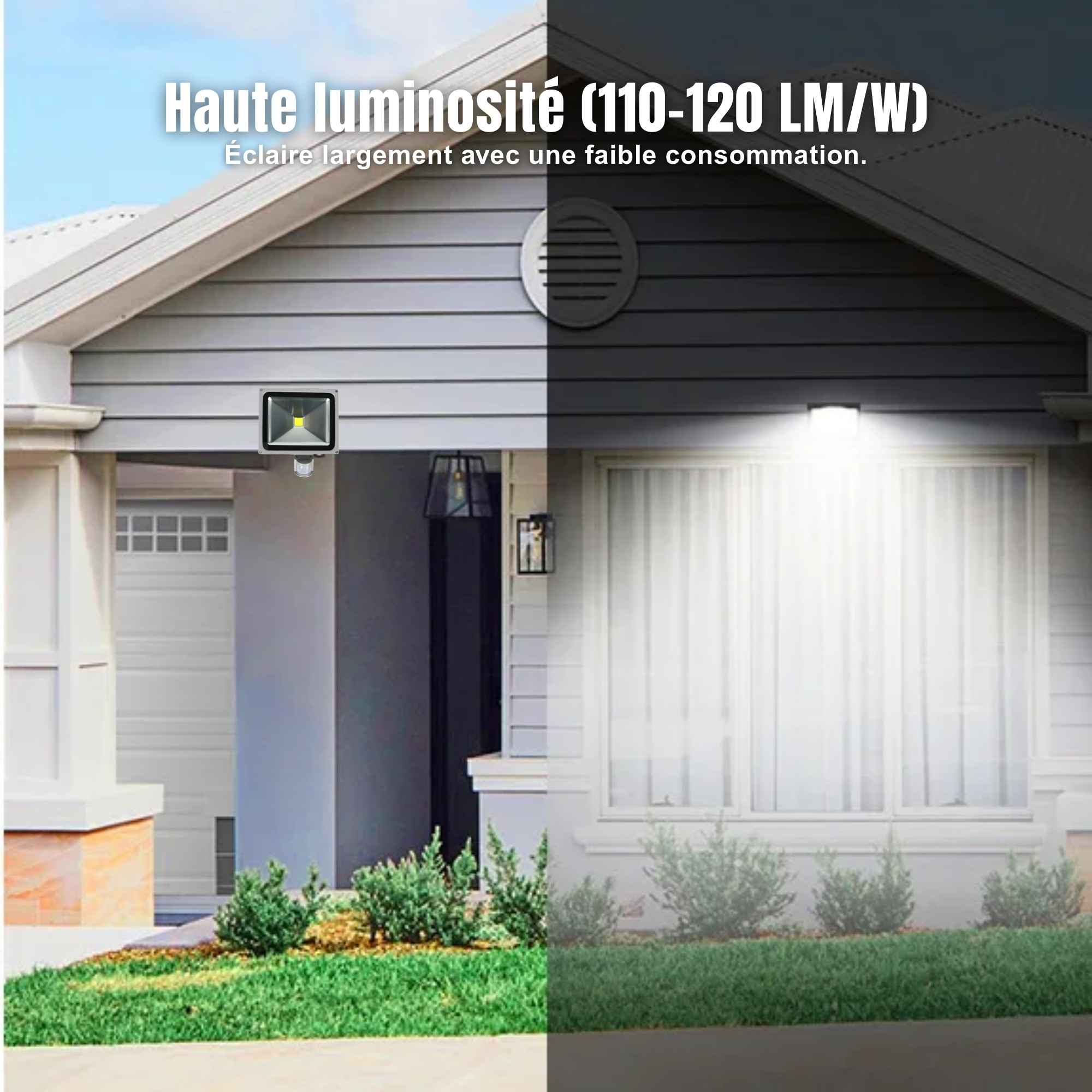 | SécuMax Projecteur LED — Floodlight Extérieur 10W à 100W avec Détecteur PIR – Image 3