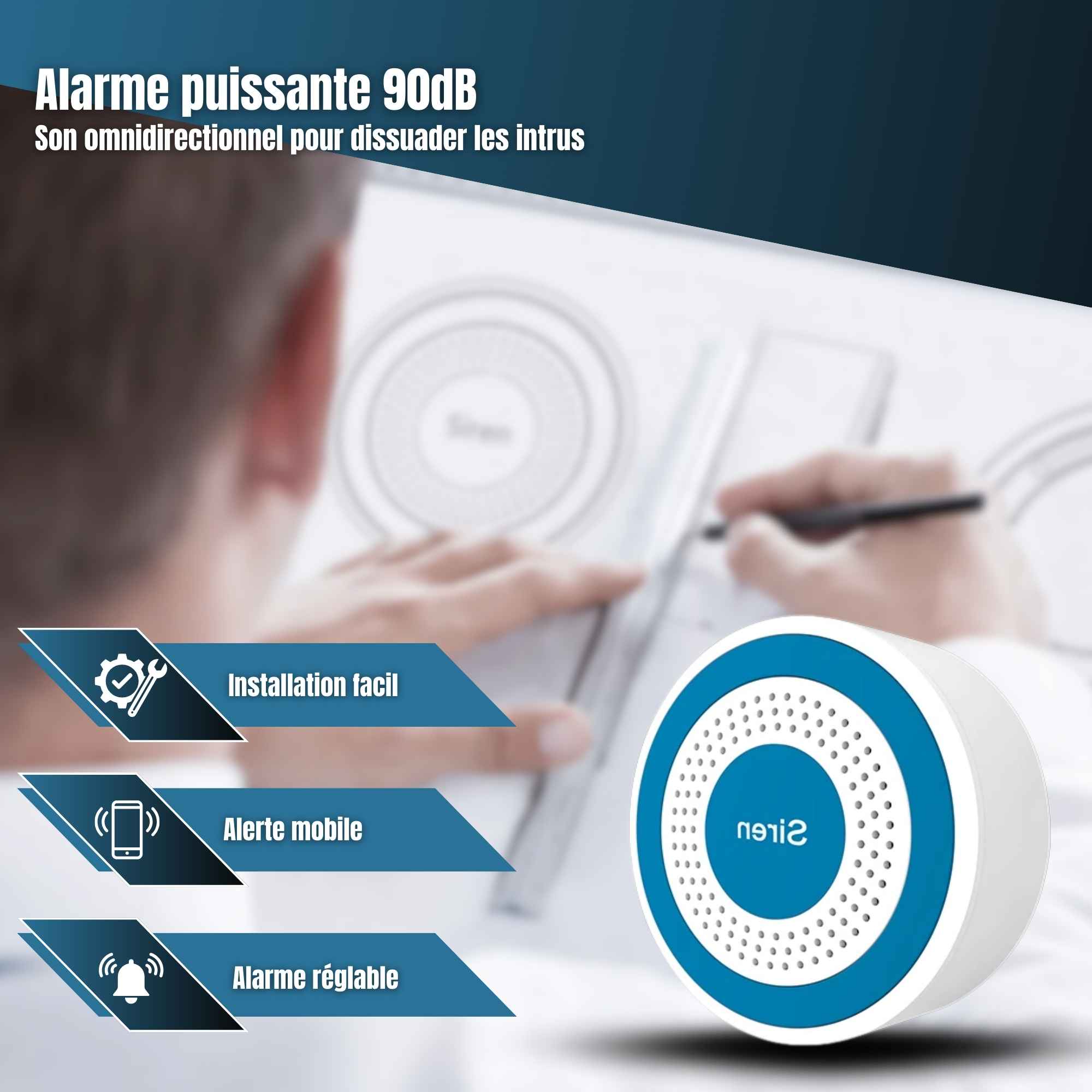 | SécuMax Sirène intérieure — Alarme Sans Fil 433MHz – Image 5