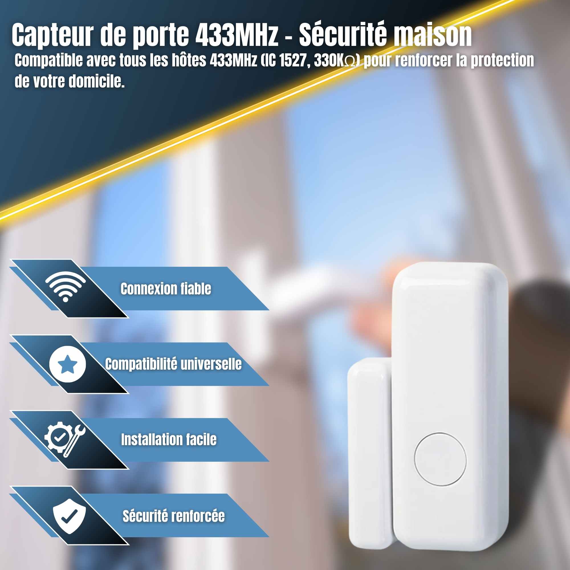 | SécuMax Détecteur ouverture — 433MHz Sans Fil – Image 2