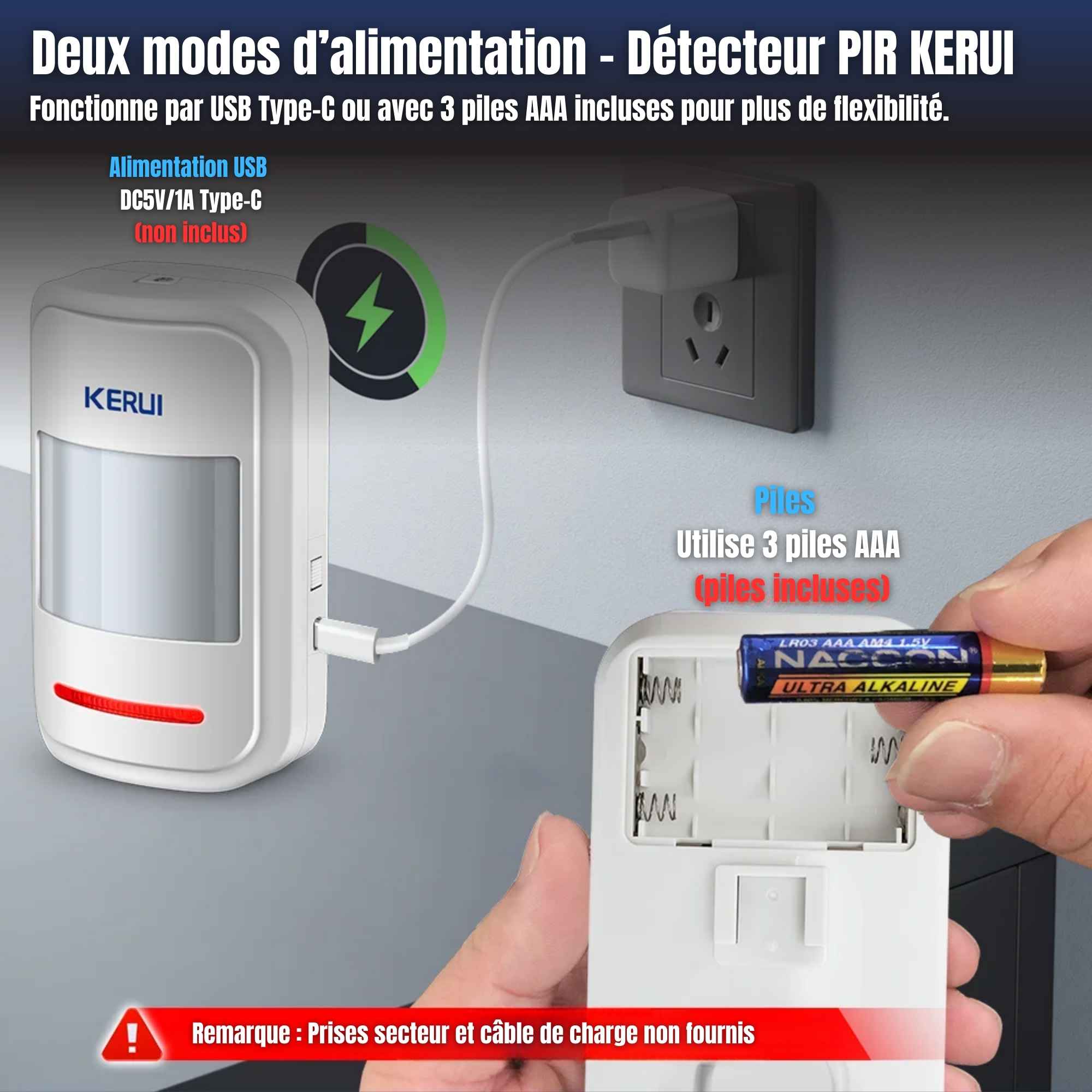 | SécuMax Capteur PIR — Détecteur Mouvement KERUI HW19 avec Alarme – Image 5