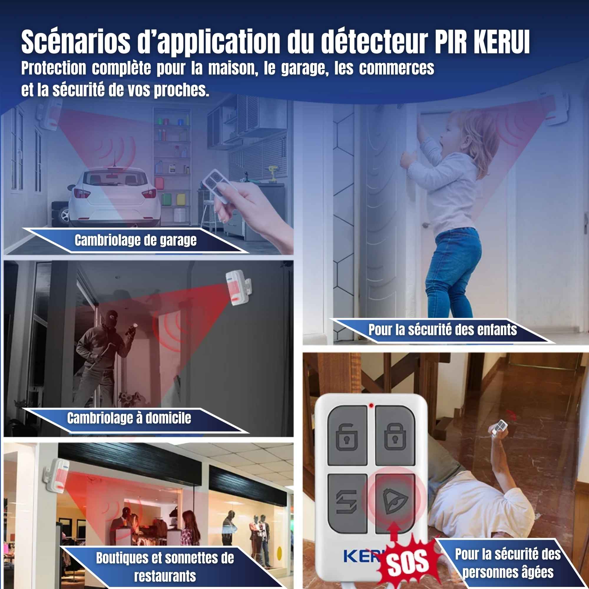 | SécuMax Capteur PIR — Détecteur Mouvement KERUI HW19 avec Alarme – Image 7